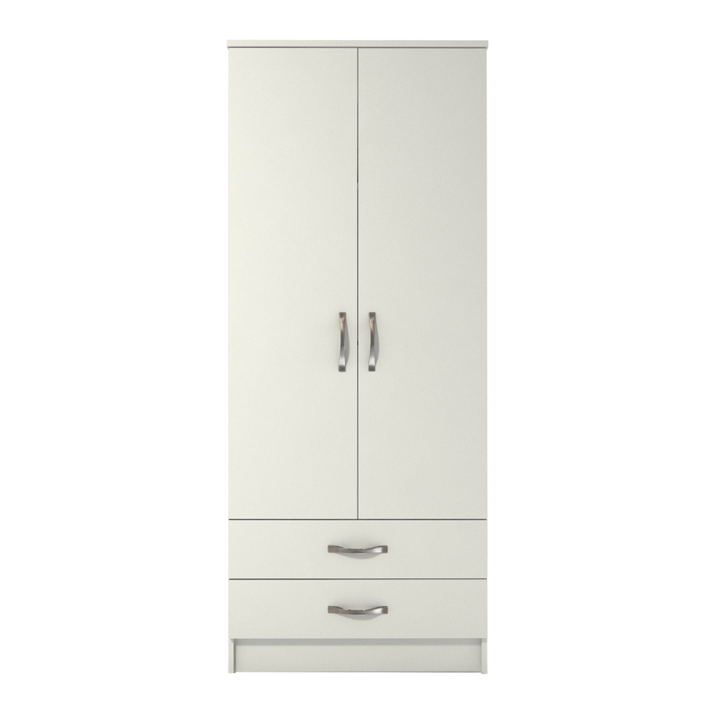 Ready assembled Classic 2 Door 2 Drawer Wardrobe White