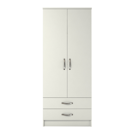 Ready assembled Classic 2 Door 2 Drawer Wardrobe White