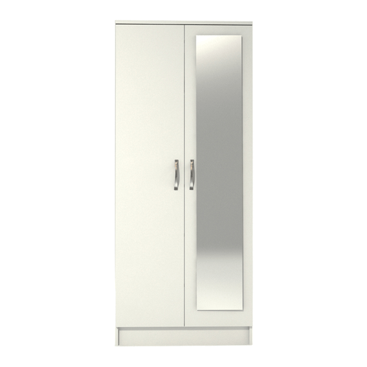 Ready assembled Classic 2 Door Mirrored Wardrobe White
