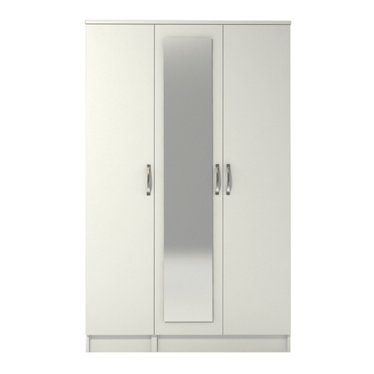 Ready assembled Classic 3 Door Mirrored Wardrobe White