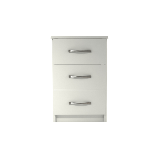Ready assembled Classic 3 Drawer Bedside White