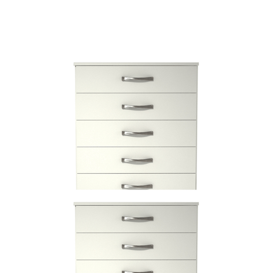 Ready assembled Classic 5 Drawer Chest White